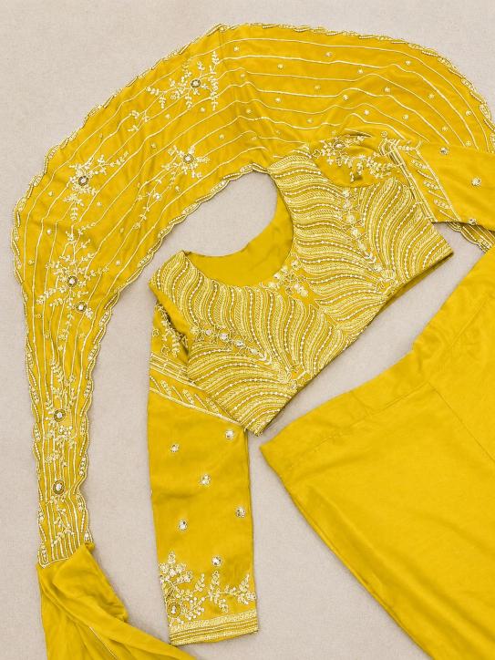 Trending Stylelish BB 73  Chinon Silk Yellow Surat lehenga choli suppliers